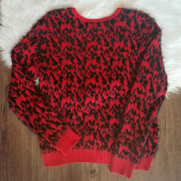 Red Black Bohemian Chic Sweater - Picture 2 of 4